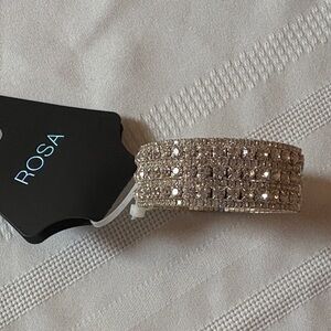 Rosa Silver Rhinestone Bracelet